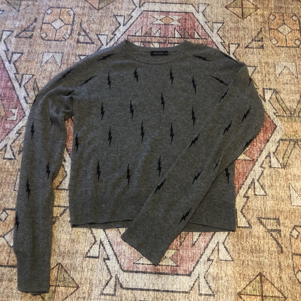 Equipment x Kate Moss Grey Lightning Cashmere Sweater